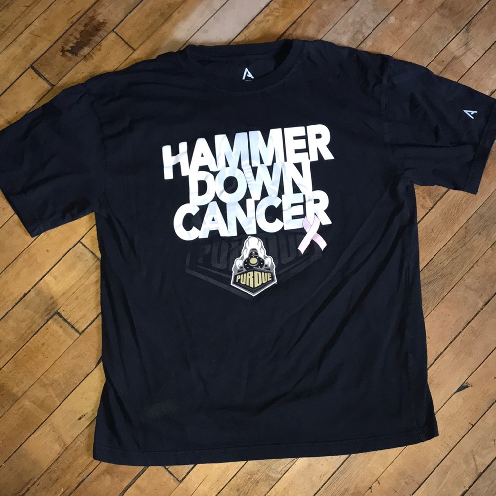 Purdue "Hammer Down Cancer"‎ Navy Graphic Tee